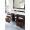James Martin Vanities Brittany 60in Single Vanity, Burnished Mahogany w/ 3 CM Ethereal Noctis Quartz Top 650-V60S-BNM-3ENC - alternate 4